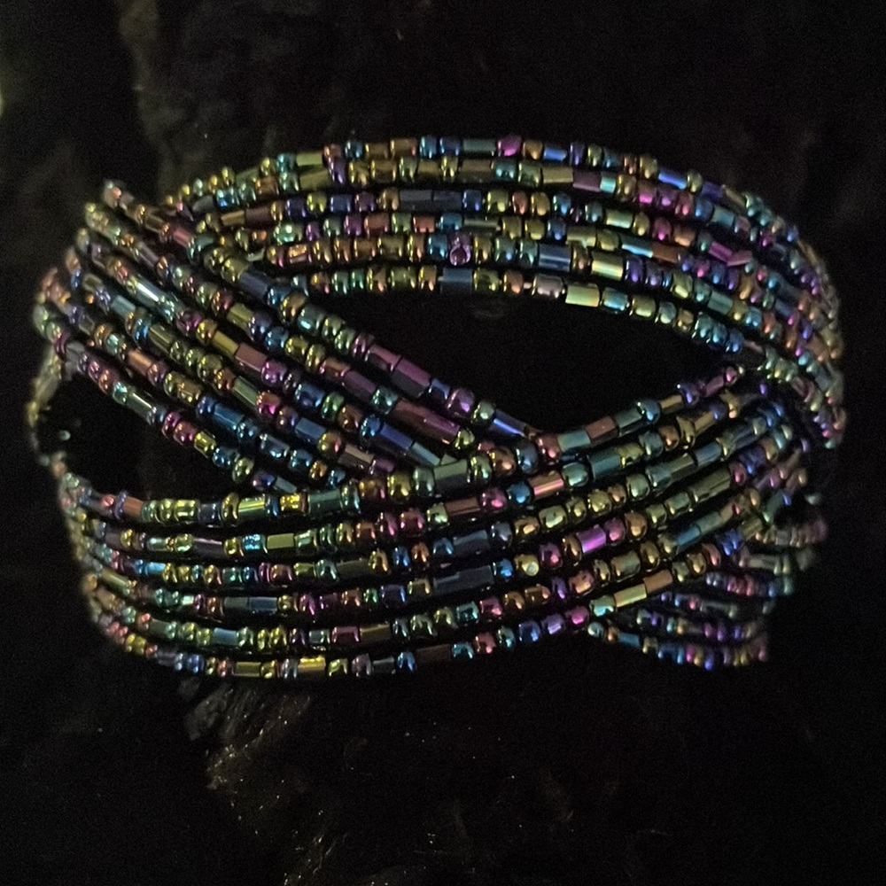 Colorful beads adjustable open bracelet for women